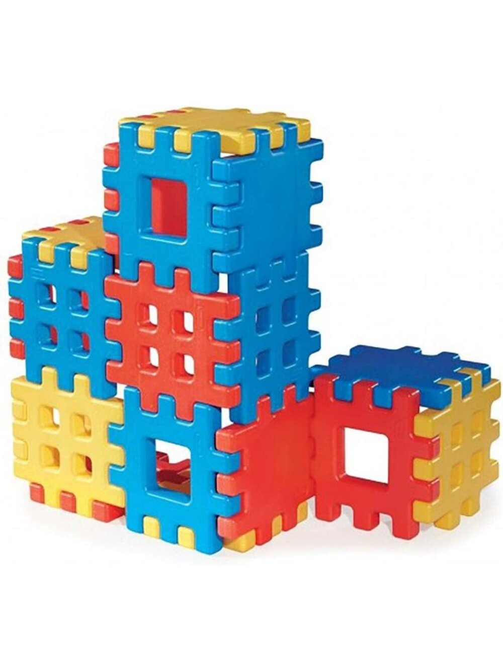 Colorful Big Waffle Block Set - 18 Pieces for Creative Building Fun